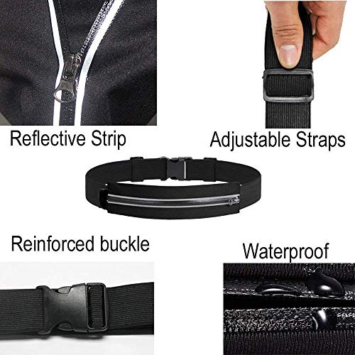 Image of Sport Running Marathon Polyester Waist Bag Pouch and Belt (Zip Color May Wary) (Pink)