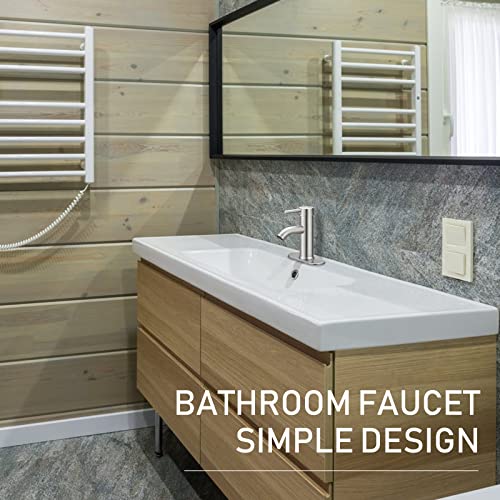 Bathroom Faucet Brushed Nickel One-Handle, Modern One Hole Bathroom Sink Faucet Lavatory Faucet With Deck #TOP5