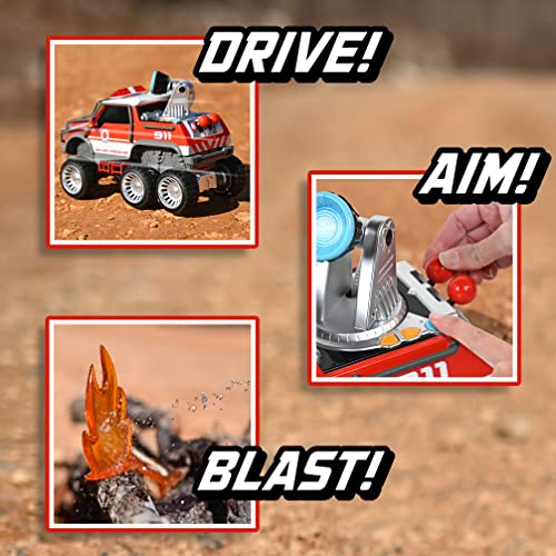 Sunny Days Entertainment Maxx Action Fire Rescue - Off Road Firetruck Toy With Working Water Cannon And Targets | Lights, Sounds, Motorized Drive And Shooting Water | Over 14 Inches Long #TOP4