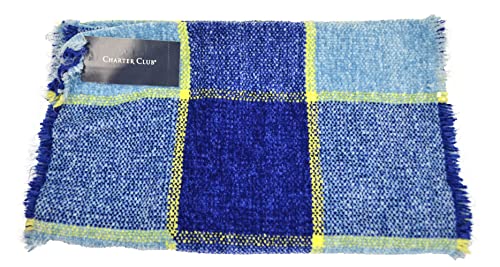 Save On Product Designer Women's Club Check Woven Chenille Loop Scarf Blue winter2