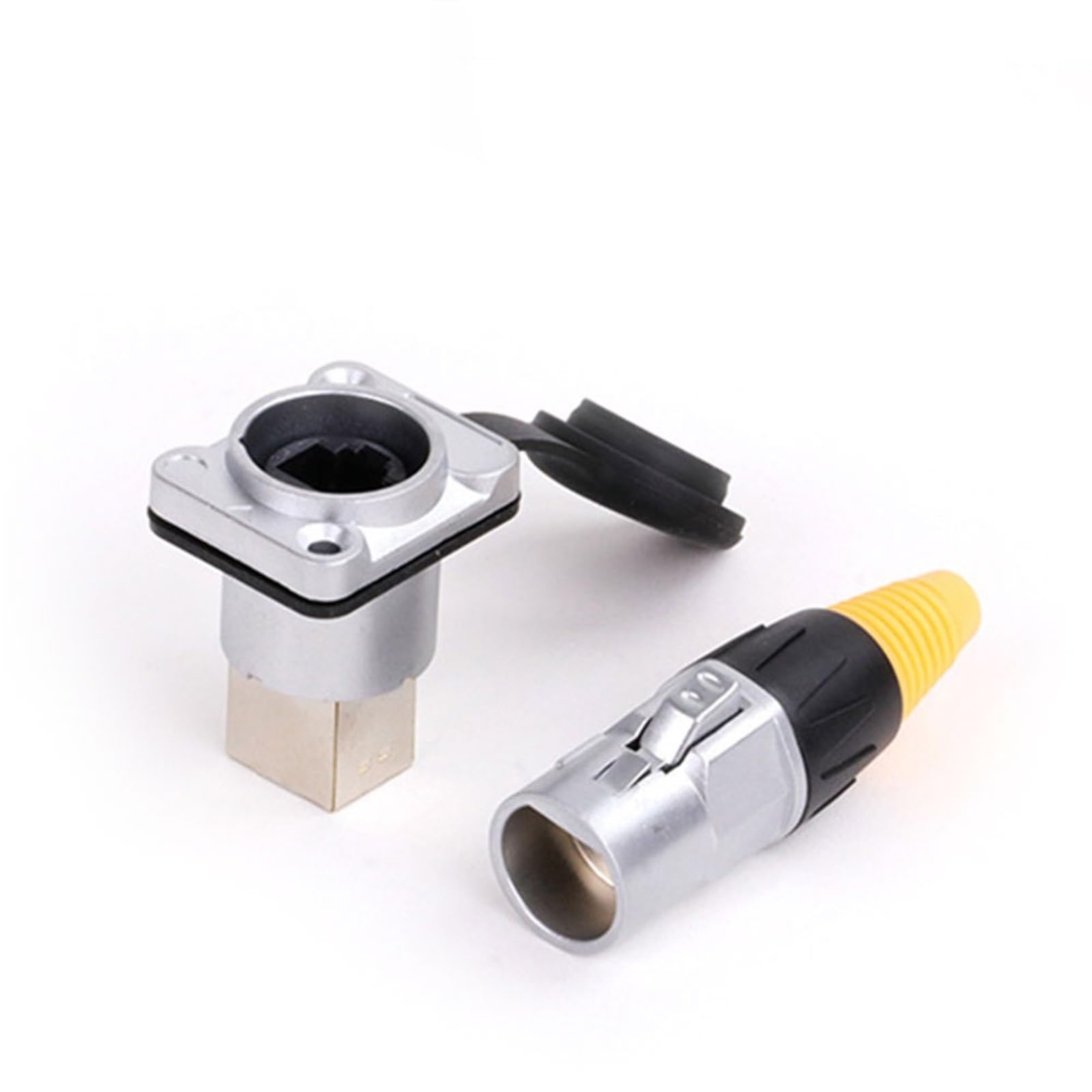 10 sztuk/partia metalowa powłoka osłona RJ45 RJ-45 sieć CAT wtyczka męska żeńskie gniazdo podwozie złącze do montażu panelowego (A1030)