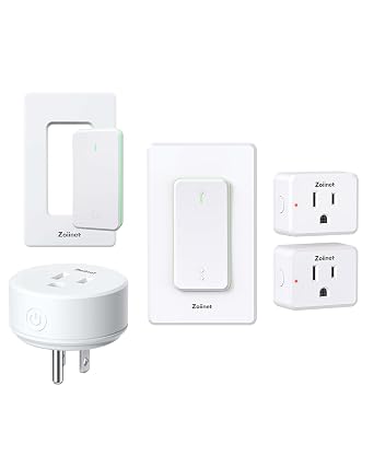 Zoiinet 3-Gang Remote Control Outlet Plug Switches, Upgrade Dual Switch Design, Removable Double Wireless Light Switches, No Wiring No WiFi, 300 ft, 15A/1500W, Expandable, for Household Appliances