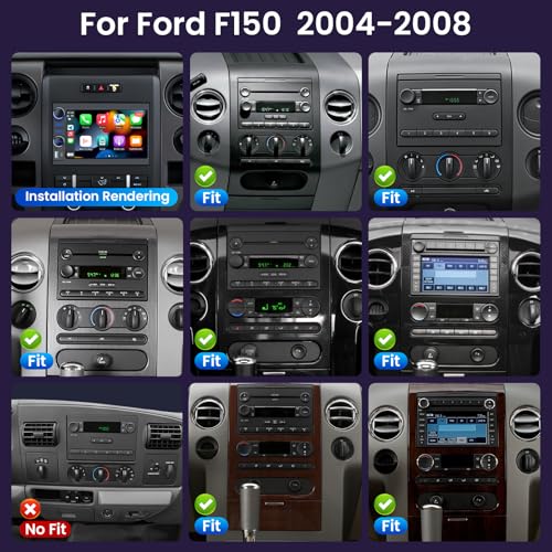 [4GB RAM + 64GB ROM] Car Radio for Ford F150 2004-2008: 7'' Touch Screen Car Stereo with Wireless CarPlay & Android Auto Bluetooth WiFi GPS FM RDS SWC Backup Camera by Jerqry - Used condition - US$73.57