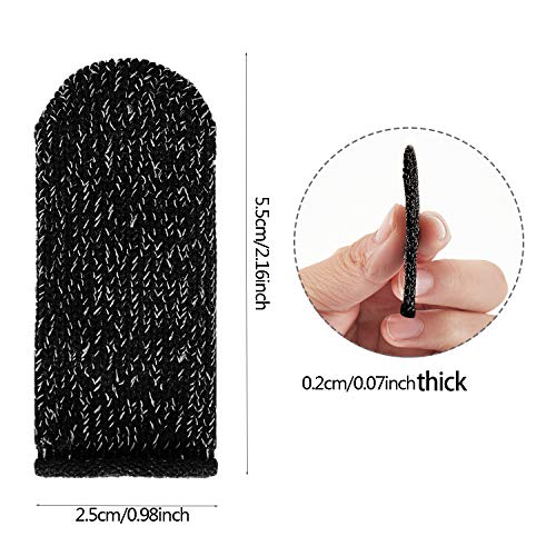 Gaming Finger Sleeve Touchscreen Finger Sleeve Anti-Sweat Breathable Touchscreen Finger Sleeve for Mobile Phone Games (Black White Grey, 30 Pieces) - Thumbnail 6
