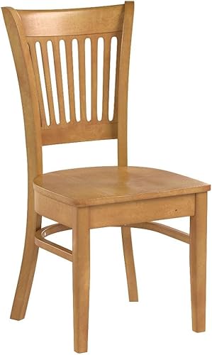Miniatura 4 de East West Furniture VAC-OAK-W Vancouver - Sillas de comedor de cocina, sillas de asiento de madera con respaldo de listones, juego de 2, roble