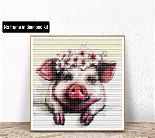 Kaliosy 5D Diamond Painting A Wreath Of Pig By Number Kits Paint With Diamonds Art, Diy Crystal Craft Full Drill Cross Stitch Decoration 14X14Inch (X27482) #TOP1