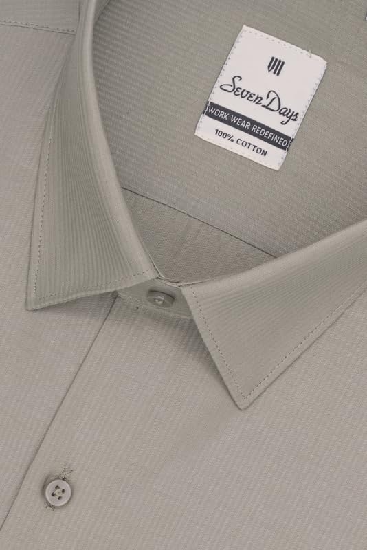 Image of 7-DAYS Men's Premium Formal Shirt - 100% Pure Cotton, Regular Fit, Plain, Full Sleeves, with Pocket - Perfect for Office Wear & Under Suits