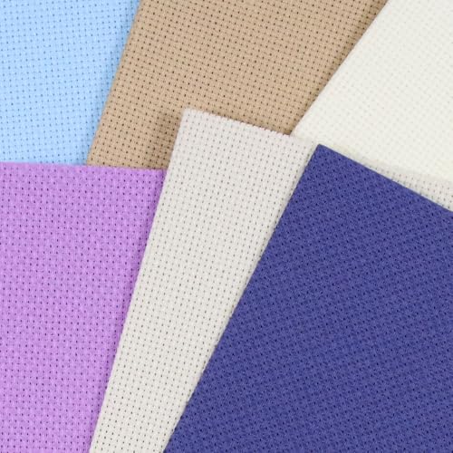 Image of KCS 6 pc of 12 inch x 18 inch (30cmx45cm) Counted Cotton Aida Cloth Cross Stitch Fabric (14CT-C)
