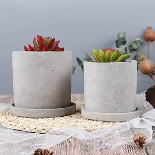 Moule silicone rond pot fleur béton loisirs créatifs ciment - 5