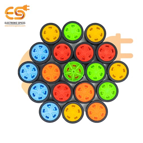 Image of Electronic Spices 30mm x 11mm Hard Plastic Build Rubber Cover Wheels for RC Toys Cars with Shaft (Multicolor)