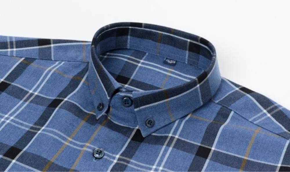 HGJH Herren Hemden, Herren Langarm Flanellhemd Thermohemd Gitter Blau Baumwollhemd Herren Regular Fit Holzfäller Bequem Karierte Hemdjacke Lässiges Arbeitshemd Für Herren Jungen