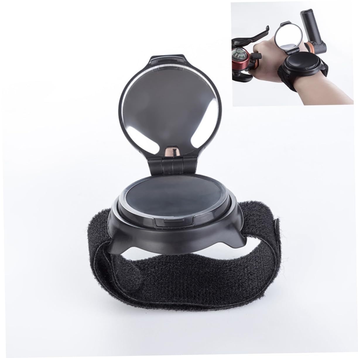 SUPVOX 3 Set Di Specchietti Retrovisori Da Polso Per Bici Specchietti Retrovisori Di Sicurezza A Montaggio Rapido Materiale Nero 2 Pezzi*3