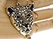 Alilang Gold Toned Cheetah Head Bold Black Enamel Rhinestone Chain Fashion Bracelet for Women