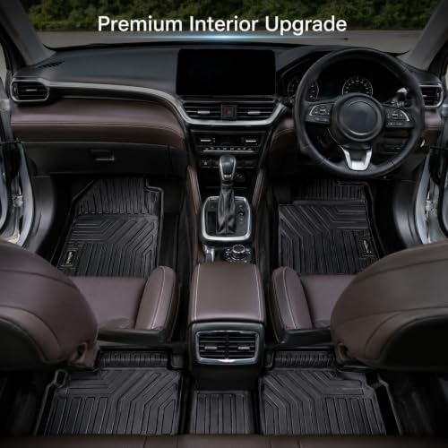 Image of EV MASTER Car Floor Mats for Maruti Grand Vitara Hybrid (2026 Onwards) Complete Set | Waterproof | Anti-Slip | Luxury Premium Car Mat | Full Coverage | Custom Fitted Car Foot Mats (5D Black)