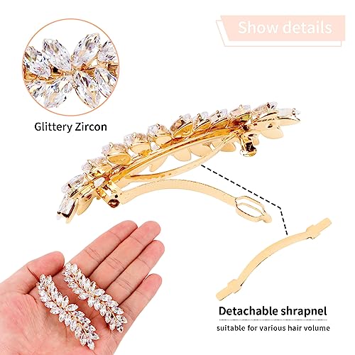 Pinza para cabello con cristal dorado WHAVEL miniatura 5