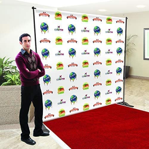 Custom Step And Repeat Backdrop Fabric Banner 9.0 Oz 3 Sizes Available Stand Included Full Color Business Events No Red Carpet Wrinkle Free, Washable #TOP7