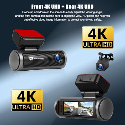 Cámara para salpicadero de alta gama OiLiehu con grabación frontal e interior 4K 3
