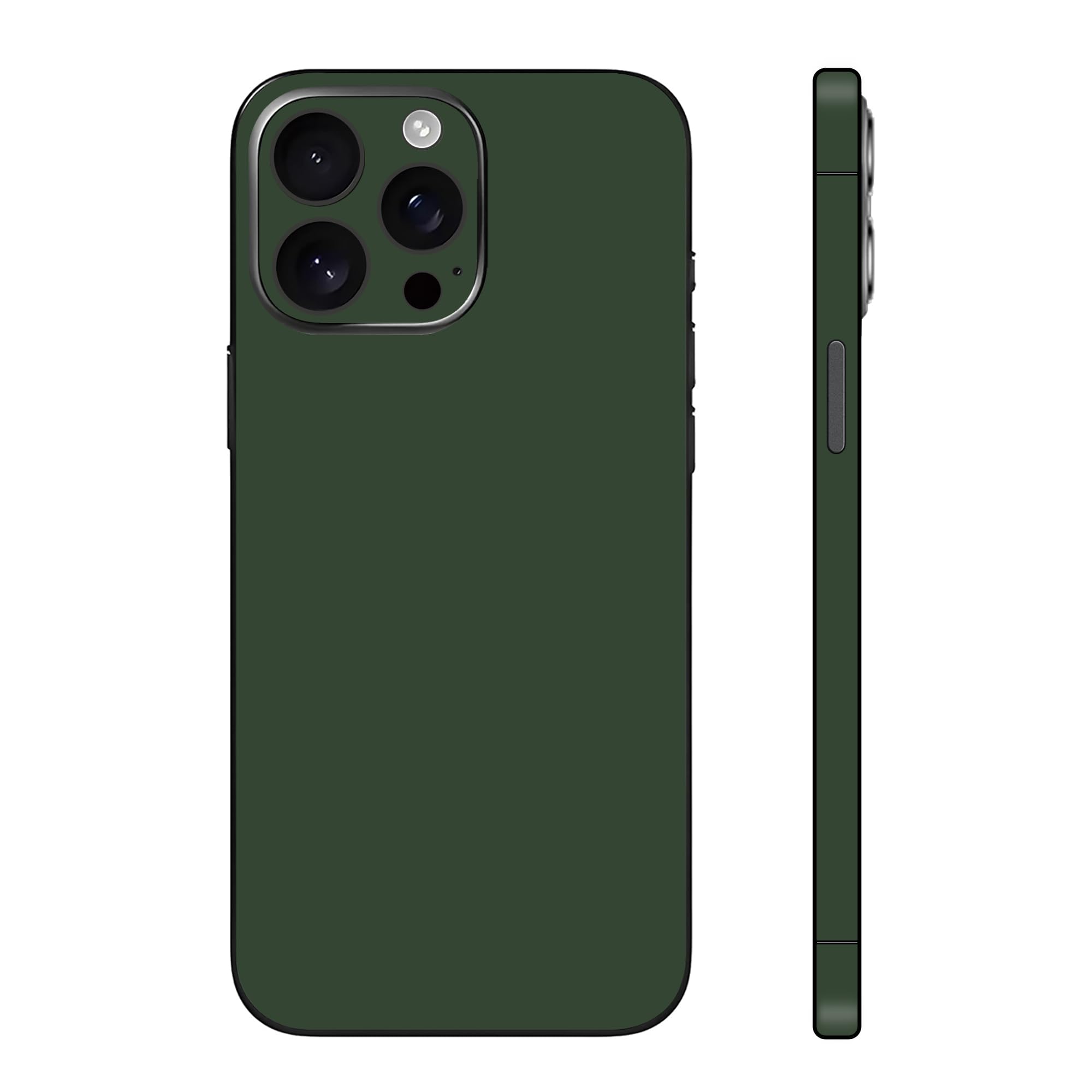 Skin Wrap para iPhone 15 Pro Max película de vinilo verde oscuro protector de marco de cámara 7