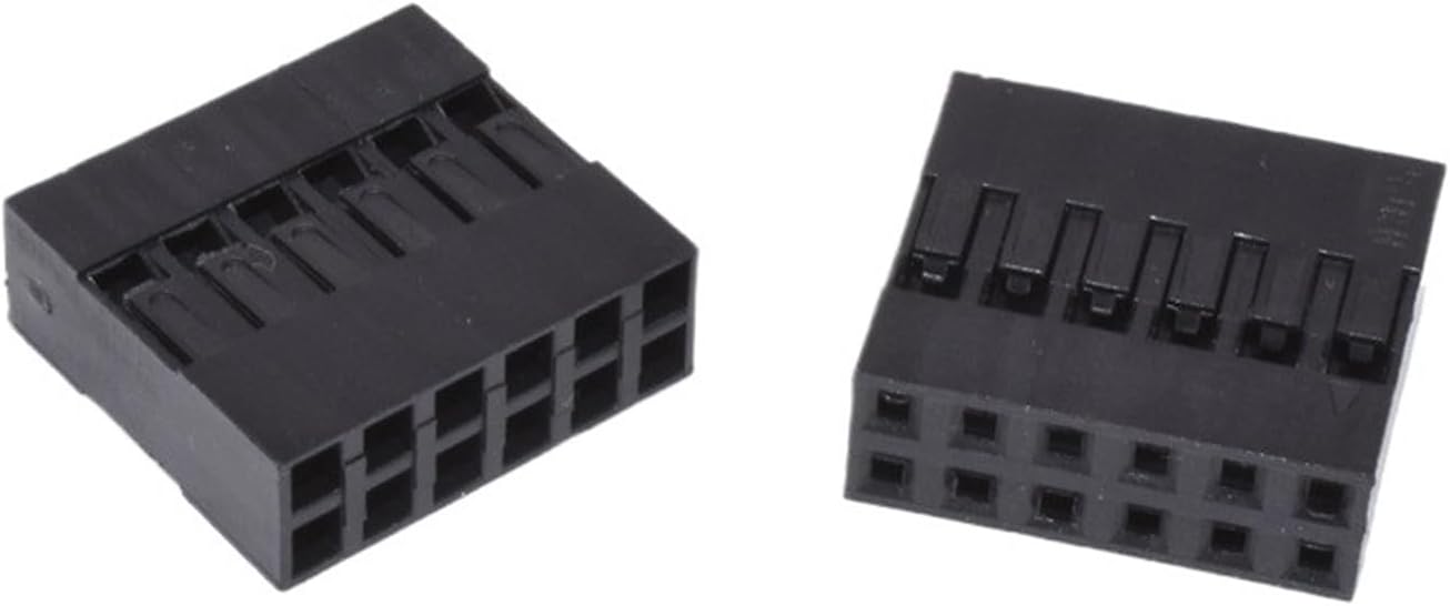Waterproof Power Plug 50pcs 2.54mm Connector Male/Female Pin Way Cable Plug 2/3/4/5 Electrical Jumper Header Housing Wire Kit Coupler(2X6PIN Housing 50pcs)