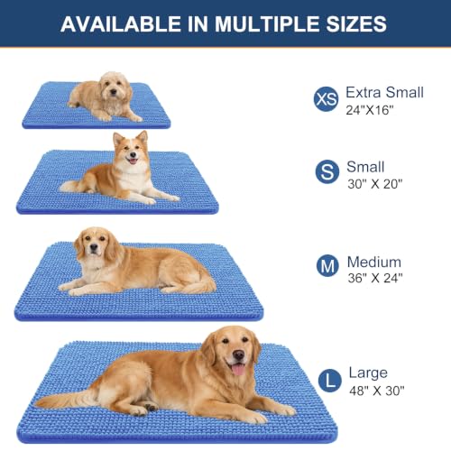 Image of OLANLY Dog Door Mat for Muddy Paws 24x16, Absorbent Chenille Mud Doormat