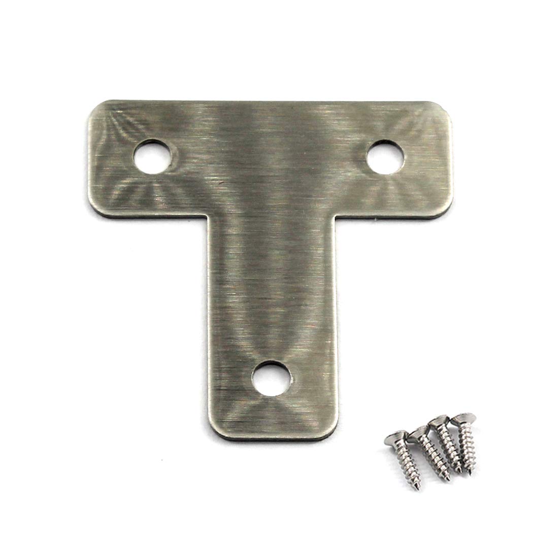 (30 Pieces) 40x40mm Angle Connector Corner Brackets (Thickness 1mm) Stainless Steel T Shape Brace Brackets with Screws