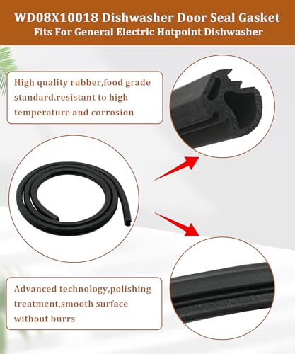 Image of NEW WD08X10018 Dishwasher Door Seal Gasket Fits For GE Hotpoint Dishwashers GLD5500L00BB,WD8X10018 Dishwasher Tub Gasket Replacement Parts