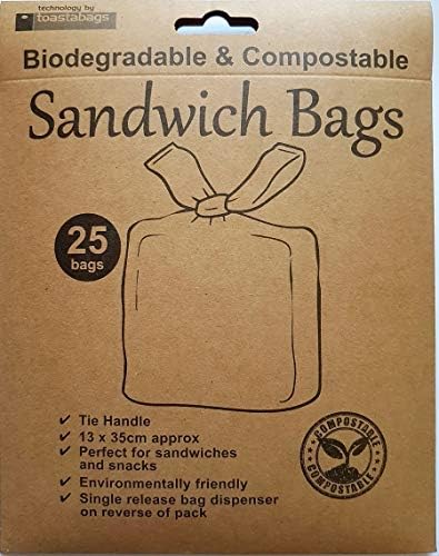 25 Pack of Sandwich Bags, Biodegradable & Compostable Environment...