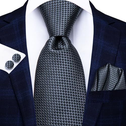 Image of Hi-Tie Men's Tie Sets Silk Paisley Striped Necktie Pocket Square Cuff-links Sets Wedding Business Holiday