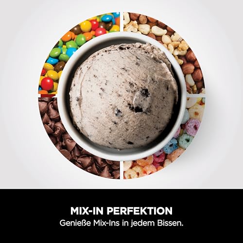 Ninja CREAMi Eismaschine & Dessertmaschine mit 2 Behältern, 7 Programmen, Herstellung von Eis, Gelato, Sorbet, Smoothie-Bowls, Milchshakes und mehr, 1,4L, Schwarz/Silber, NC302EU