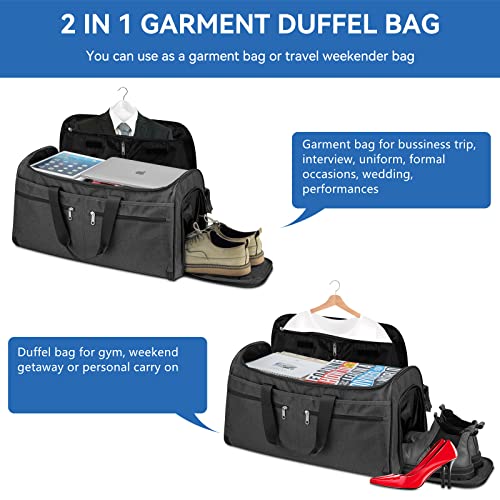 image for Garment Duffle Bags for Travel, Bukere Convertible Carry on Garment Du