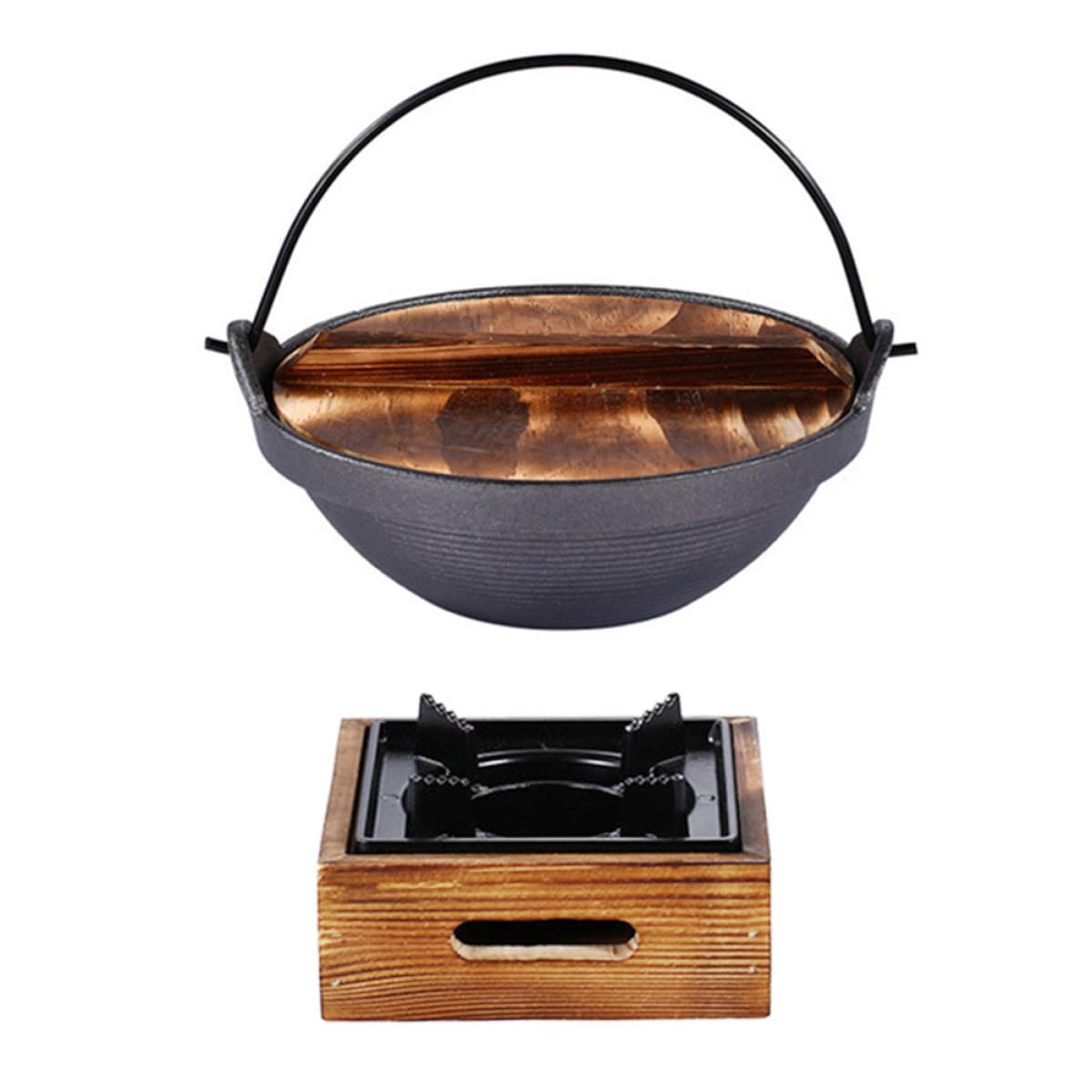 Cacerola de Hierro Fundido y Diseño Fácil de Limpiar con Acabado Antiadherente para Cocina Japonesa Adecuado para Preparar Sukiyaki en Casa