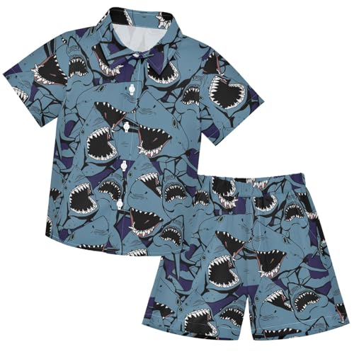 Image of visesunny Little Boys Short Sleeve T-Shirt Beach Shirts for kids children Casual Shorts Set Summer Clothes Outfits