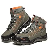 Micoklinlin Steel Toe Shoes for Men Lightweight High Top Waterproof Work Sneakers Comfortable Breath