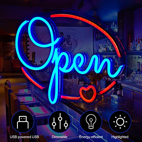 Fitnate Open Sign For Business, Brightness Adjustable Neon Open Sign 16"X 12" Usb Powered Ultra Bright Led Light Sign For Window Bar Store Party Decor #TOP2
