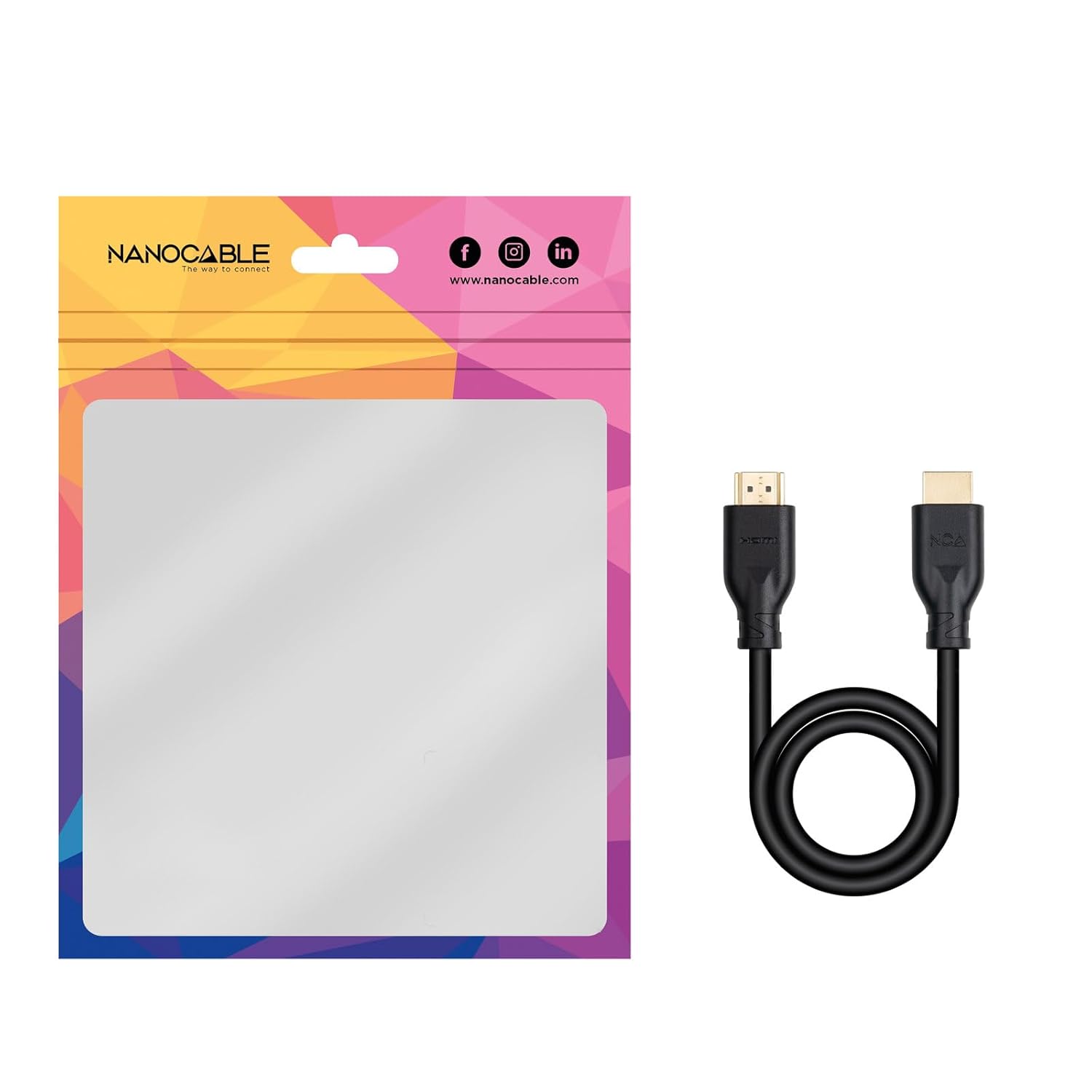 NANOCABLE 10.15.3901-L150 – HDMI Cable V2.0 4K @ 60Hz 18 Gbps Male Type A Male to Type A Male CCS, Black, 1.5 m