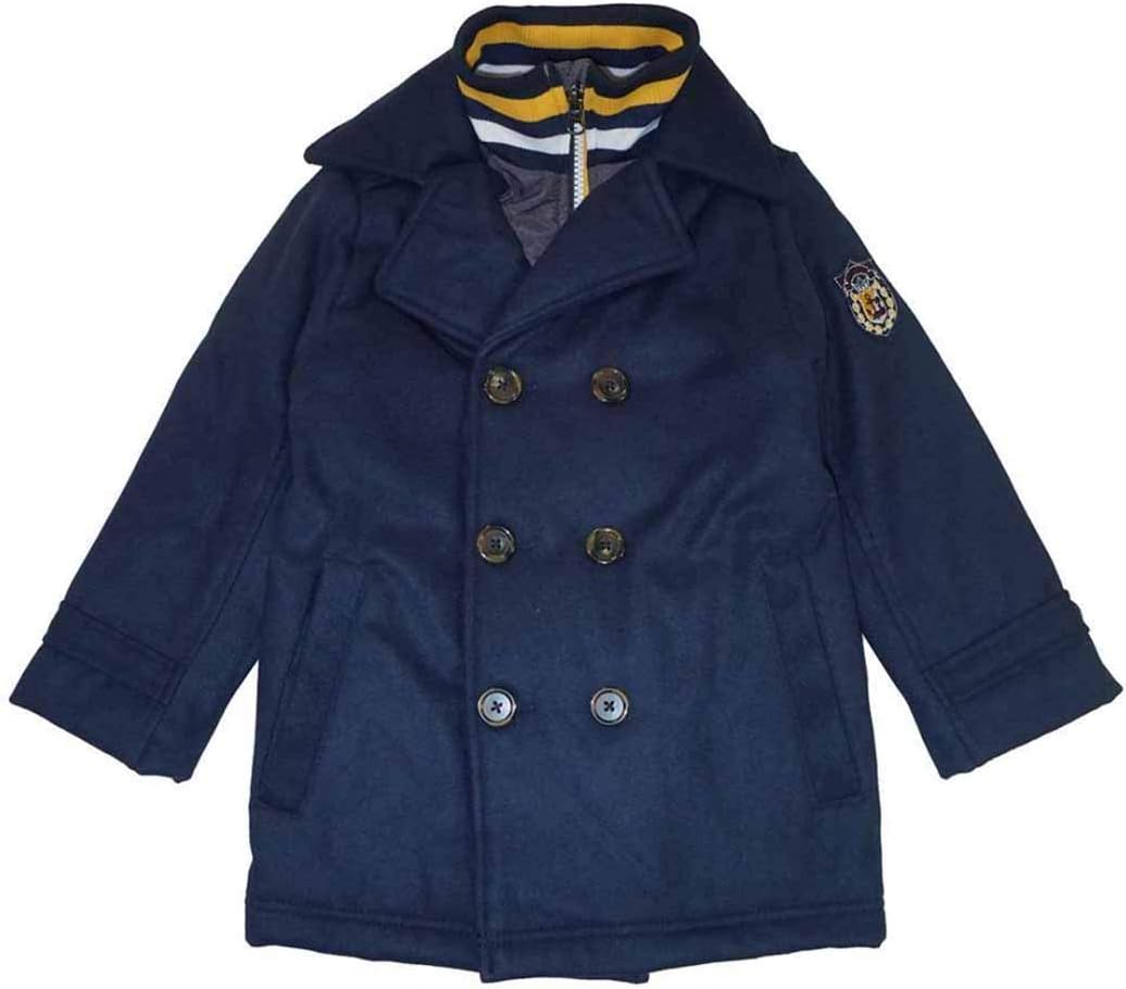 LONDON FOG Big Boys' Double Breasted Faux Wool Pea Coat