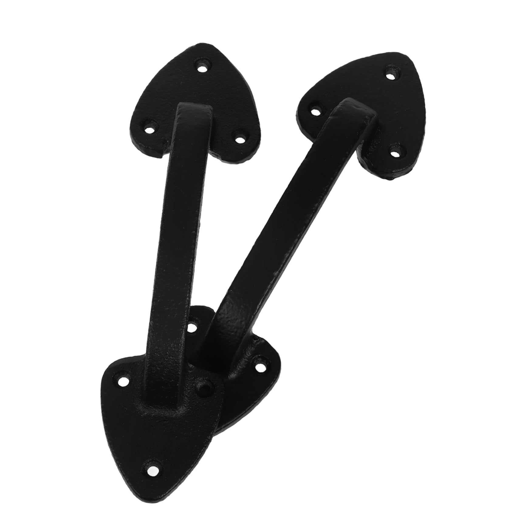 Poignée de porte barn door en fonte noire Vaguelly lot de 2 pour garage