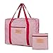 Travel Foldable Waterproof Duffel Bag -Women and Men Light weight Carry Luggage Tote Clothes Storage Large Capacity Carry-On Duffle Organiser,Girl red streak 1Pack