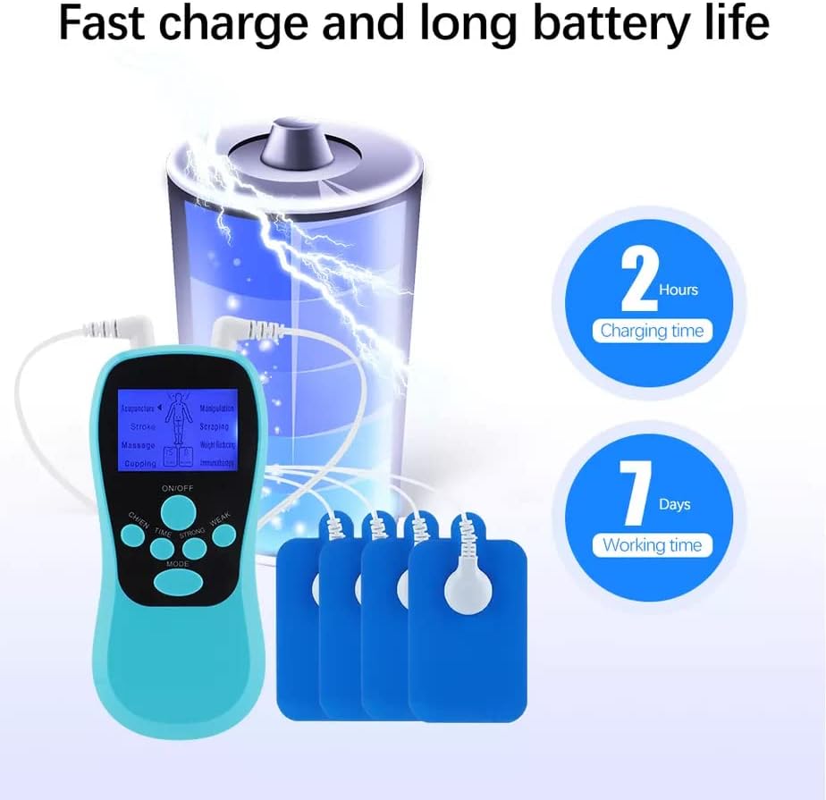 Miniatura 3 de Agam JSM020 Mini Fisioterapia Electrónica Decenas Máquina 8 Modo con 4 Almohadillas (Recargable)