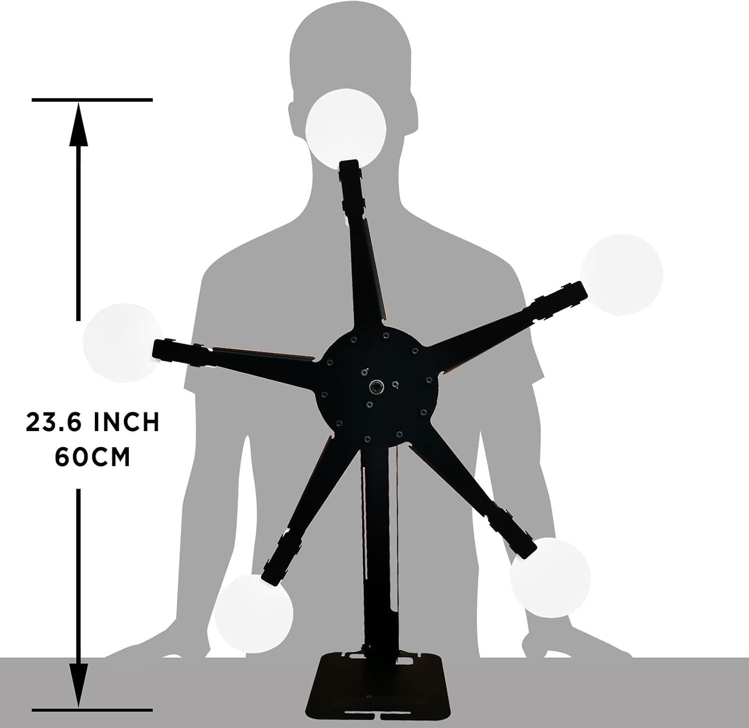 Atflbox Resetting and Rotate The Metal Shooting Target Stand with 5 Steel Plates for Pistol Airsoft BB Guns (Star | Star Plus)