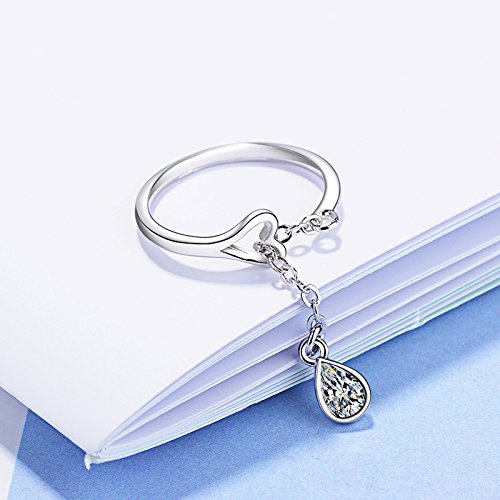 Impurain To My Daughter Love Heart Ring, 3Pcs Adjustable Open Rings Set Green Leaf Bamboo Bone Ring Cute Heart Chain Link Stacking Statement Ring Fidget Jewelry #TOP4