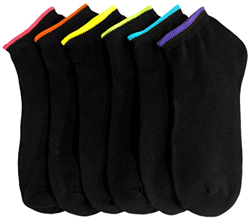 Image of ToBeInStyle Pack of 6 Printed & Solid Low Cut Ankle Socks - Kid's & Adults
