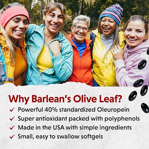 Barlean's Olive Leaf Complex Softgels Immune Support Supplement With 90 Mg Oleuropein Antioxidants, Concentrated Heart Health & Immunity Booster Pills, 60 Count #TOP2