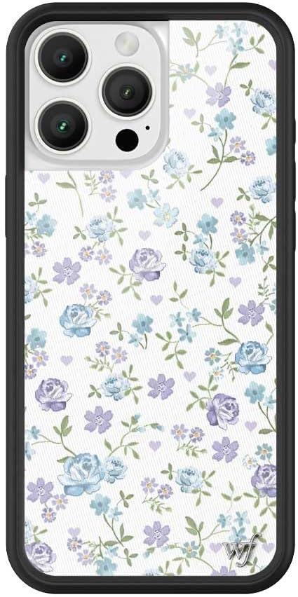 Wildflower Cases - Lilac & Blue Floral, Compatible with Apple iPhone 16 Pro Max | Purple Green Popular Aesthetic Cute Trendy - Protective Black Bumper, 4ft Drop Certified, Women Owned Small Business