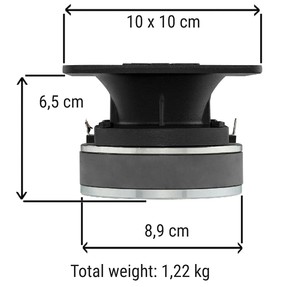 1 DS18 Pro-TWX6 PROTWX6 Driver Tweeter de compresión Cuadrado 4 x 4 10 x 10 cm 240 vatios rms 480 vatios máx 8 ohmios 112 db spl Fiesta casa, 1 Pieza
