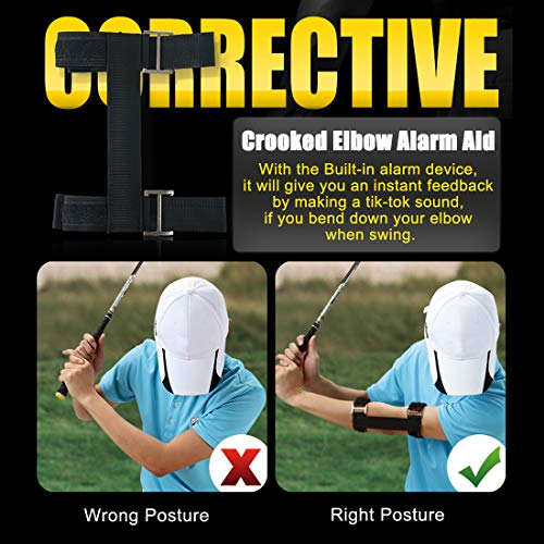 Kingtop Golf Swing Training Aids Combo- Arm Band, Elbow Correction, Wrist Hinge Trainer, Wrist Brace Band, Leg Rod Corrector, Improve Your Golf Game To The Next Level #TOP4
