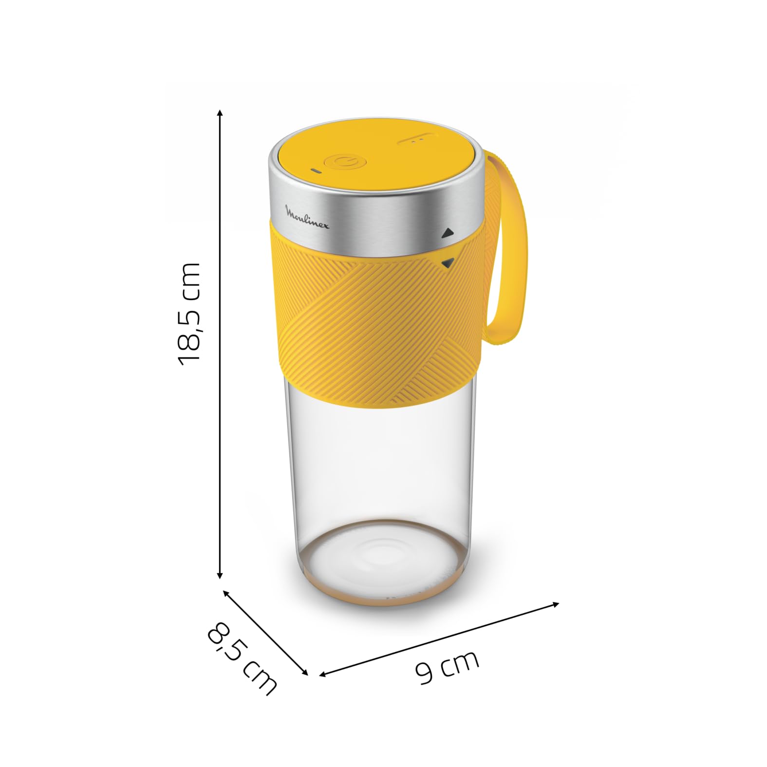 Moulinex Lightmix Blender przenośny, 300ml, mocny, wielokrotnego napełniania, żółty Nest LM1C0210