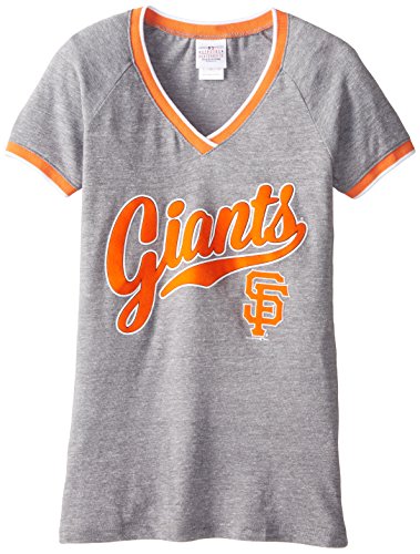 5th & Ocean MLB San Francisco Giants Tri-Blend Baby Raglan SS V-Neck Jersey