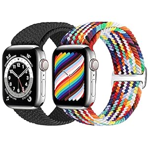 Runostrich Horlogebandje, gevlochten, lusvorm, compatibel met Apple Watch 45 mm/44 mm/42 mm/41 mm/40 mm/38 mm, geweven…