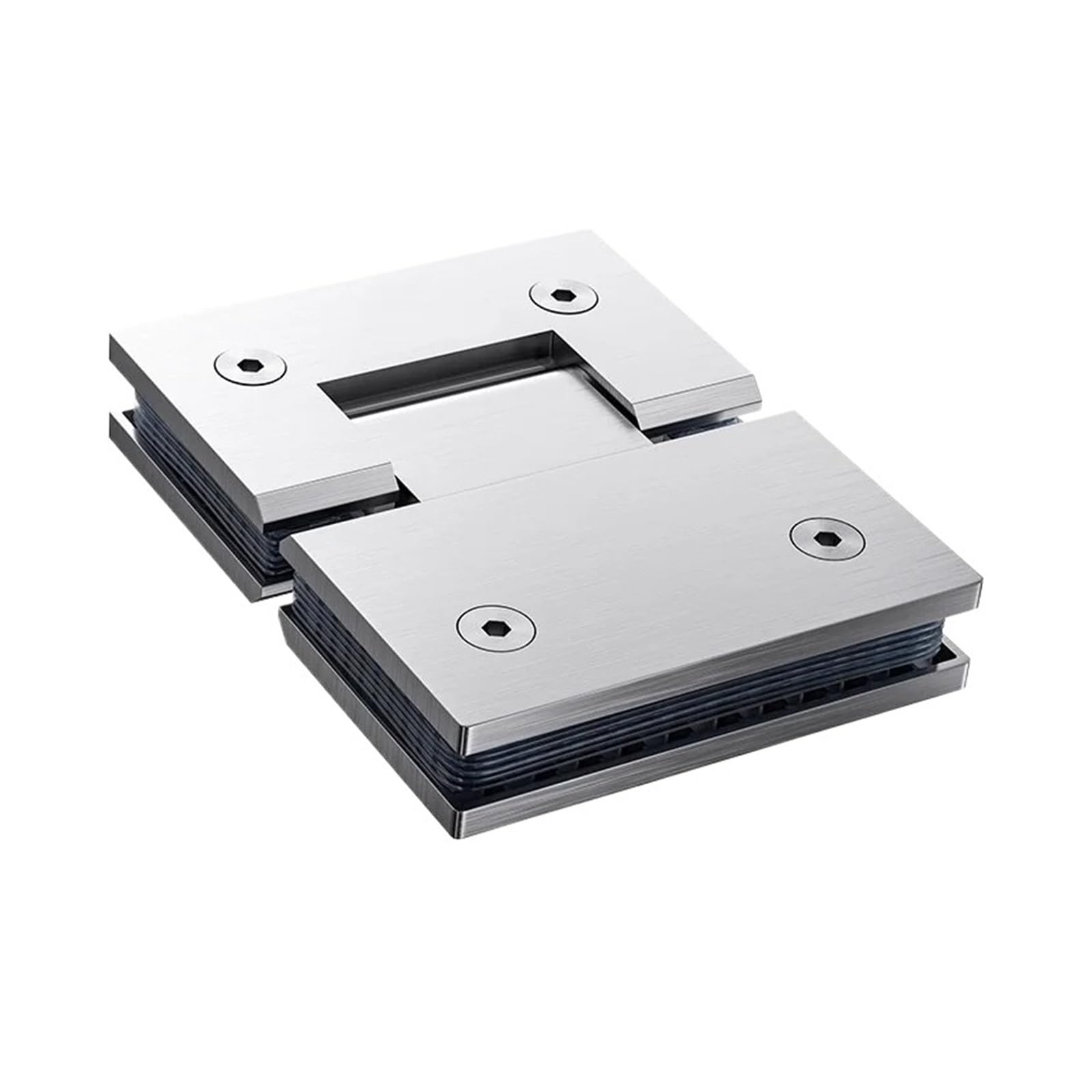 Kdveppuzx Silver 180 Degree 304 Stainless Steel Showcase Glass Bracket Hinge